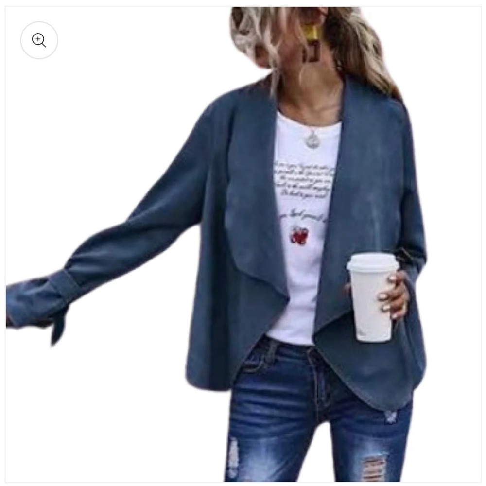 Women's Suede Blue Jacket